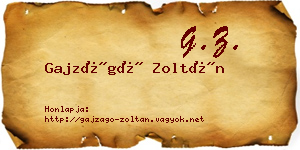 Gajzágó Zoltán névjegykártya